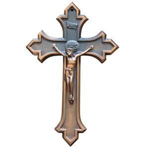 Vintage Belgian Wall Crucifix Bronze/ Copper Color- J.M.P.C. Circa 1930s-1940s